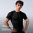 JS10 Summer Short Sleeve Training Top for Men Moisture Wicking Quick Dry Slim Fit Fitness Top - Black/M - 2