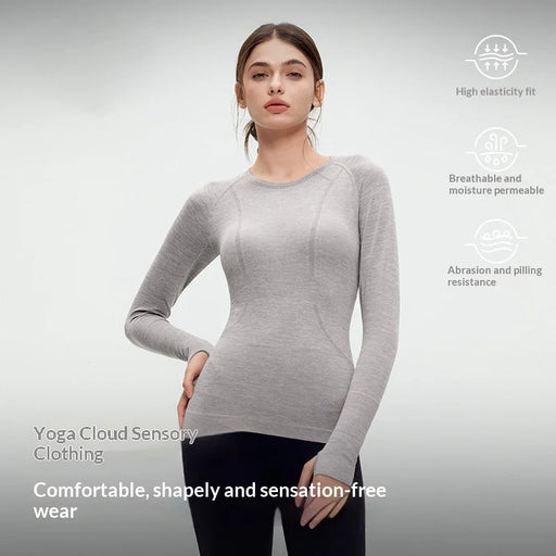 GOLOVEJOY YJ06 Yoga Top for Women Slim Fit Long Sleeve Quick Dry Fitness Top with Thumb Hole - White/S - 2