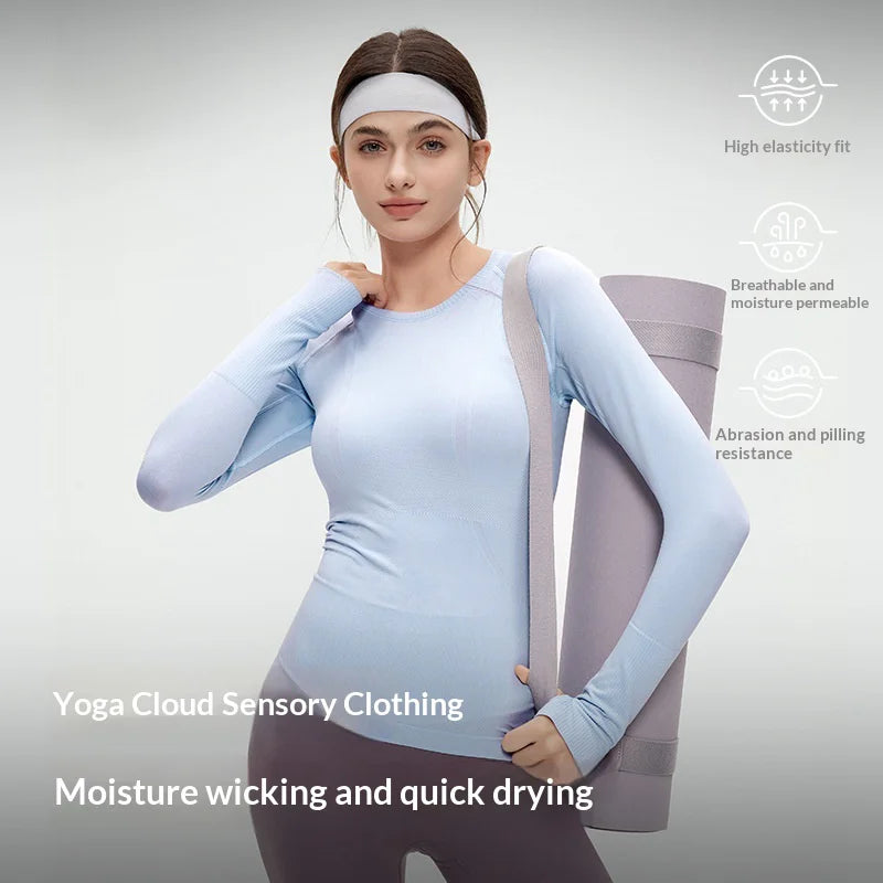GOLOVEJOY YJ06 Yoga Top for Women Slim Fit Long Sleeve Quick Dry Fitness Top with Thumb Hole - White/S - 3