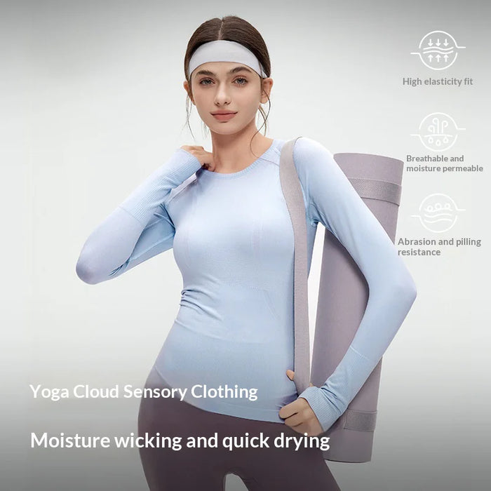 GOLOVEJOY YJ06 Yoga Top for Women Slim Fit Long Sleeve Quick Dry Fitness Top with Thumb Hole - White/S - 3
