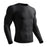 JS07 Men Seamless Athletic Long Sleeve Compression Shirt Moisture Wicking Quick Dry Training Top for Running Cycling - Black/M - 1