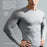 JS07 Men Seamless Athletic Long Sleeve Compression Shirt Moisture Wicking Quick Dry Training Top for Running Cycling - Black/M - 6