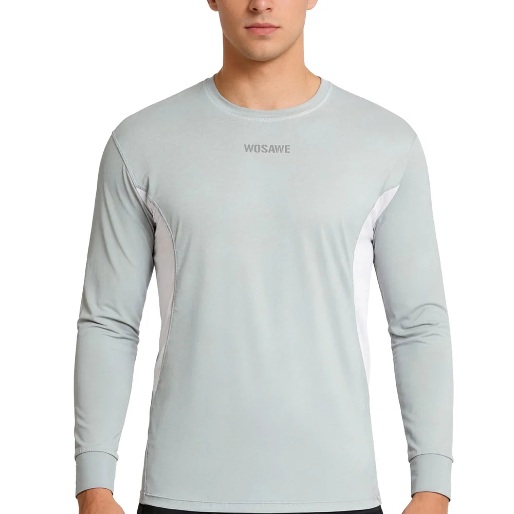 WOSAWE BF291 Cycling Jersey Breathable Quick Dry Long Sleeve Top for Running Fitness Basketball Training - BF291/G Green | Asian M/European S - 1
