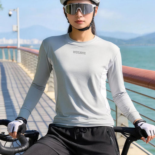 WOSAWE BF291 Cycling Jersey Breathable Quick Dry Long Sleeve Top for Running Fitness Basketball Training - BF291/G Green | Asian M/European S - 2