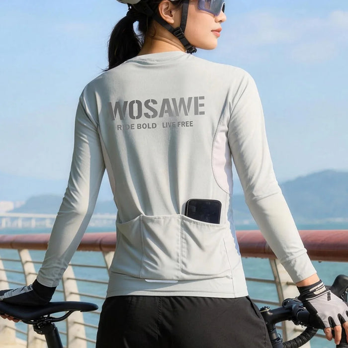 WOSAWE BF291 Cycling Jersey Breathable Quick Dry Long Sleeve Top for Running Fitness Basketball Training - BF291/G Green | Asian M/European S - 3