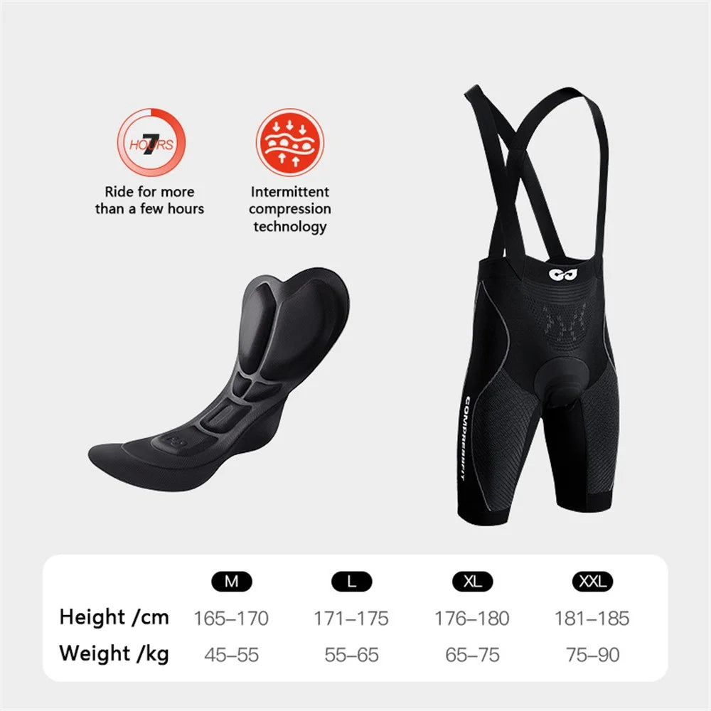 GOLOVEJOY QXF03 Outdoor Cycling Bib Pants Breathable Padded Biking Bib Shorts - Black / S for Women - 2