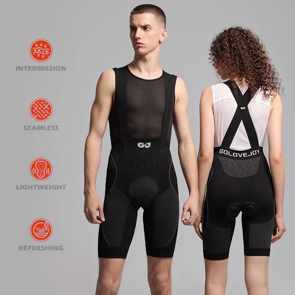 GOLOVEJOY QXF03 Outdoor Cycling Bib Pants Breathable Padded Biking Bib Shorts - Black / S for Women - 5