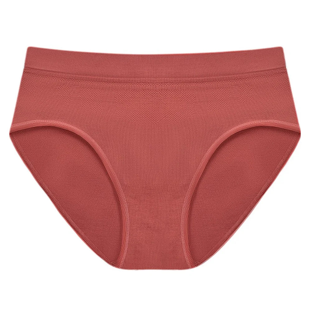 GOLOVEJOY NK04 For Women Mid Rise Antibacterial Sports Underwear Seamless Breathable Yoga Fitness Panties - Caramel S - 1