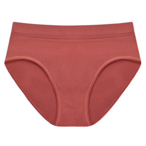 GOLOVEJOY NK04 For Women Mid Rise Antibacterial Sports Underwear Seamless Breathable Yoga Fitness Panties - Caramel S - 1