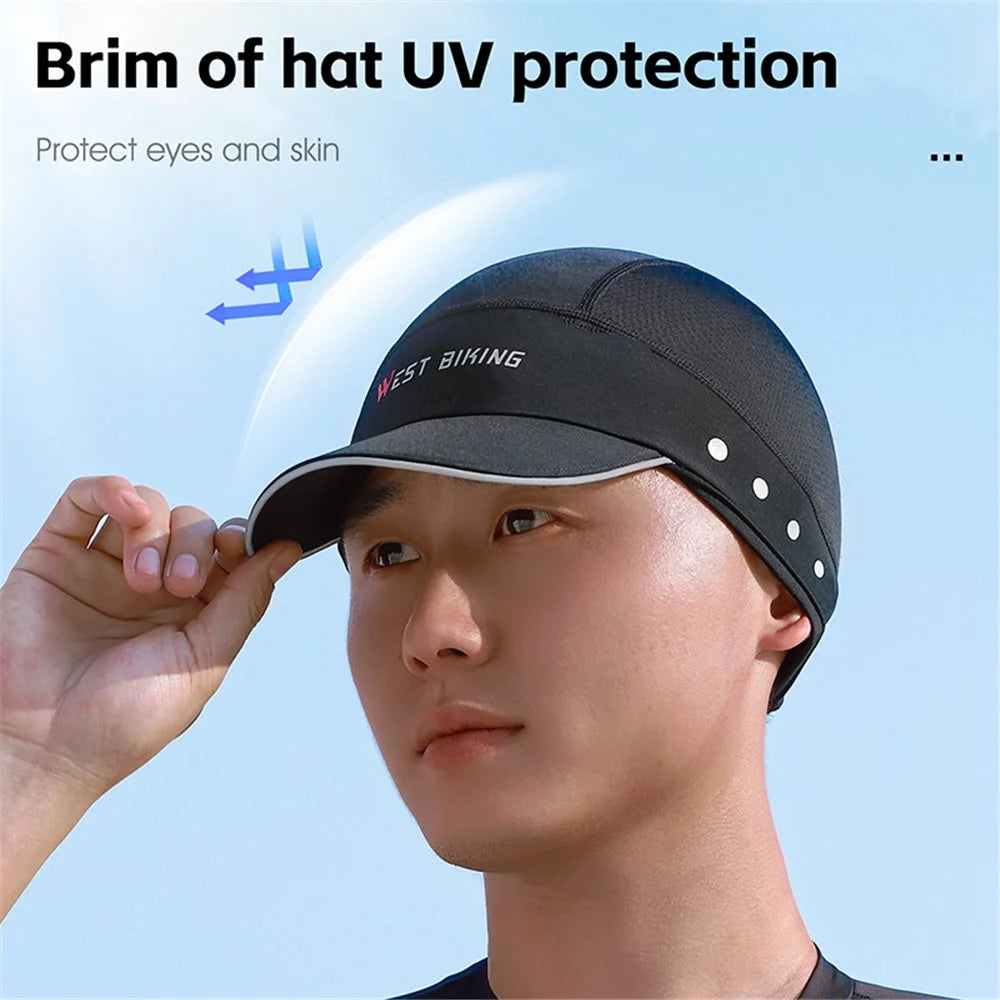 WEST BIKING YP0201426 Breathable Ice Silk Summer Hat Outdoor Cycling Helmet Liner Cap - Black - 2