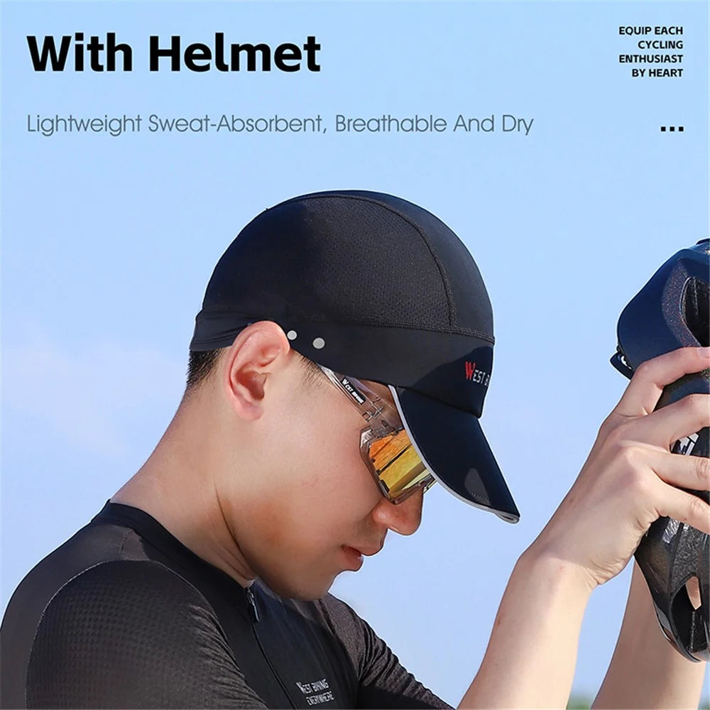 WEST BIKING YP0201426 Breathable Ice Silk Summer Hat Outdoor Cycling Helmet Liner Cap - Black - 4