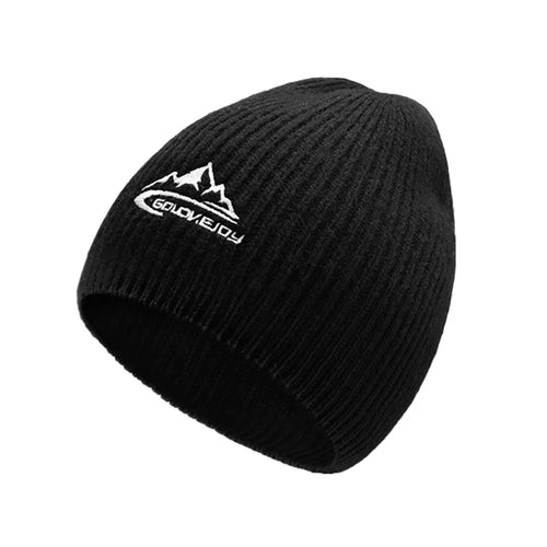 GOLOVEJOY DMZ93 45% Cotton Wool Warm Winter Beanie Hats Thermal Thick Knited Cap One Size for Men - Black - 1