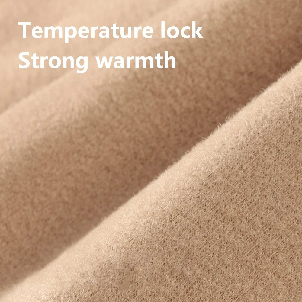 GOLOVEJOY DWJ47 82cm Retro Men Winter Scarf Warm De Rong Velvet Outdoor Windproof Scarf - Camel - 4