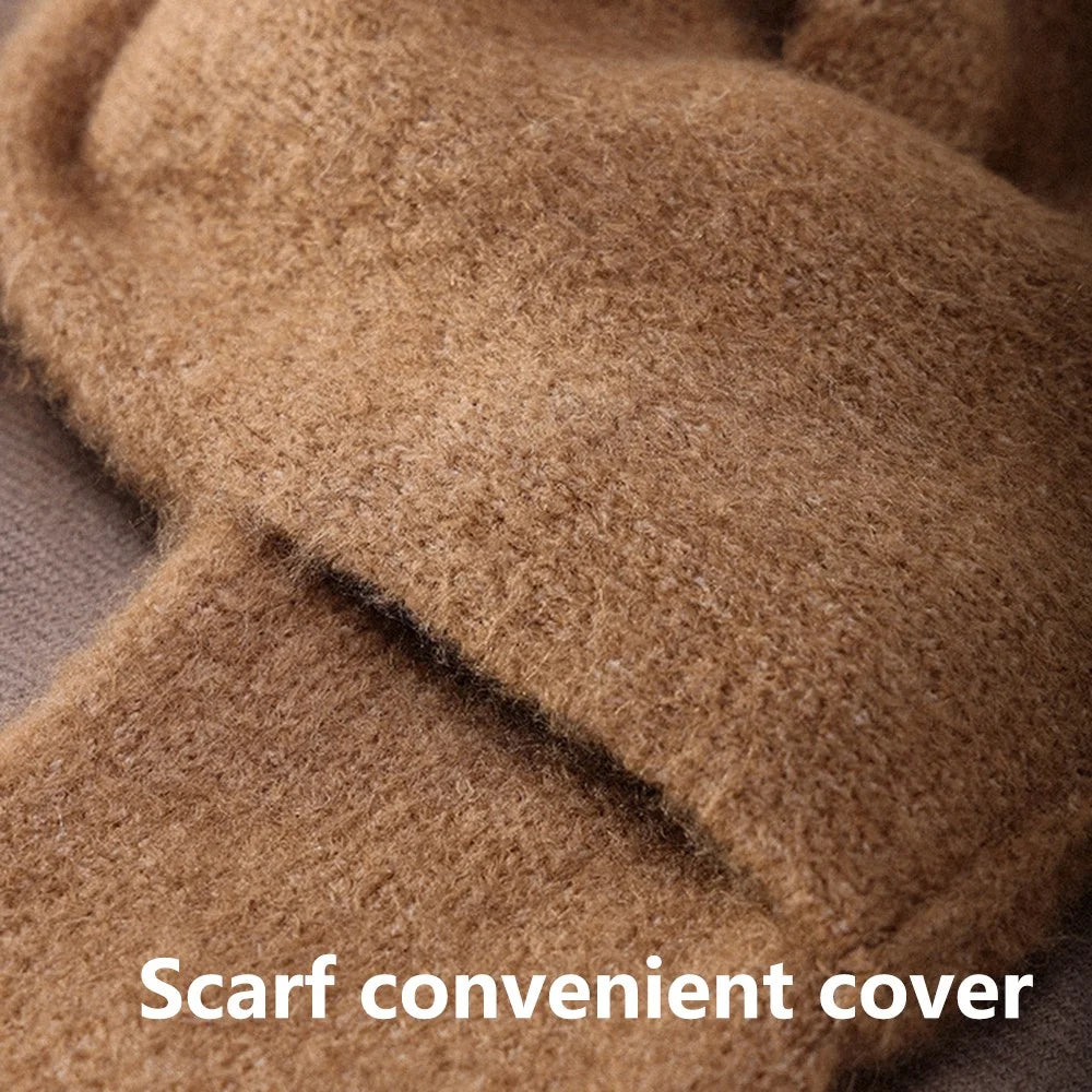 GOLOVEJOY DWJ47 77cm Retro Faux Mohair Men Winter Scarf Warm Outdoor Windproof Scarf - Camel - 4