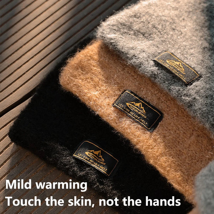 GOLOVEJOY DWJ47 77cm Retro Faux Mohair Men Winter Scarf Warm Outdoor Windproof Scarf - Camel - 5