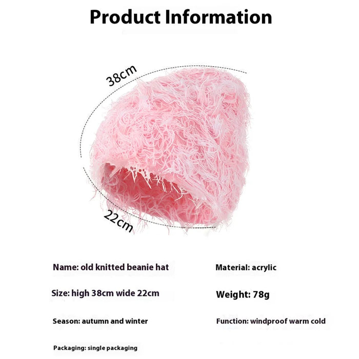 Double-Layer Warm Knitted Hat Autumn Winter Ear Protection Unisex Woolen Yarn Beanie Cap - Style A - 4