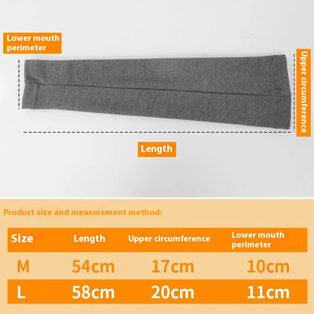 1 Pair Autumn Winter Thermal Leg Warmers Windproof Non-Slip Leg Sleeves for Outdoor Sports - Black / M - 5