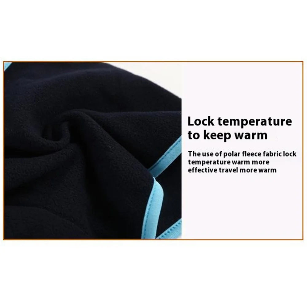 Autumn Winter Thermal Polar Fleece Balaclava Full Face Mask for Outdoor Cycling Skiing - Black+Black Edge - 7