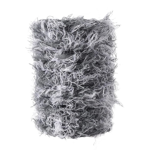 Winter Outdoor Skiing Thermal Neck Warmer Knitted Neck Gaiter with Fringes, 23x40cm - Grey+White - 1