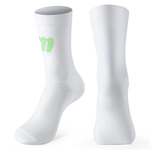 WEST BIKING YP0216057 1 Pair Sports Running Cycling Socks Reflective Breathable Socks - White - 1