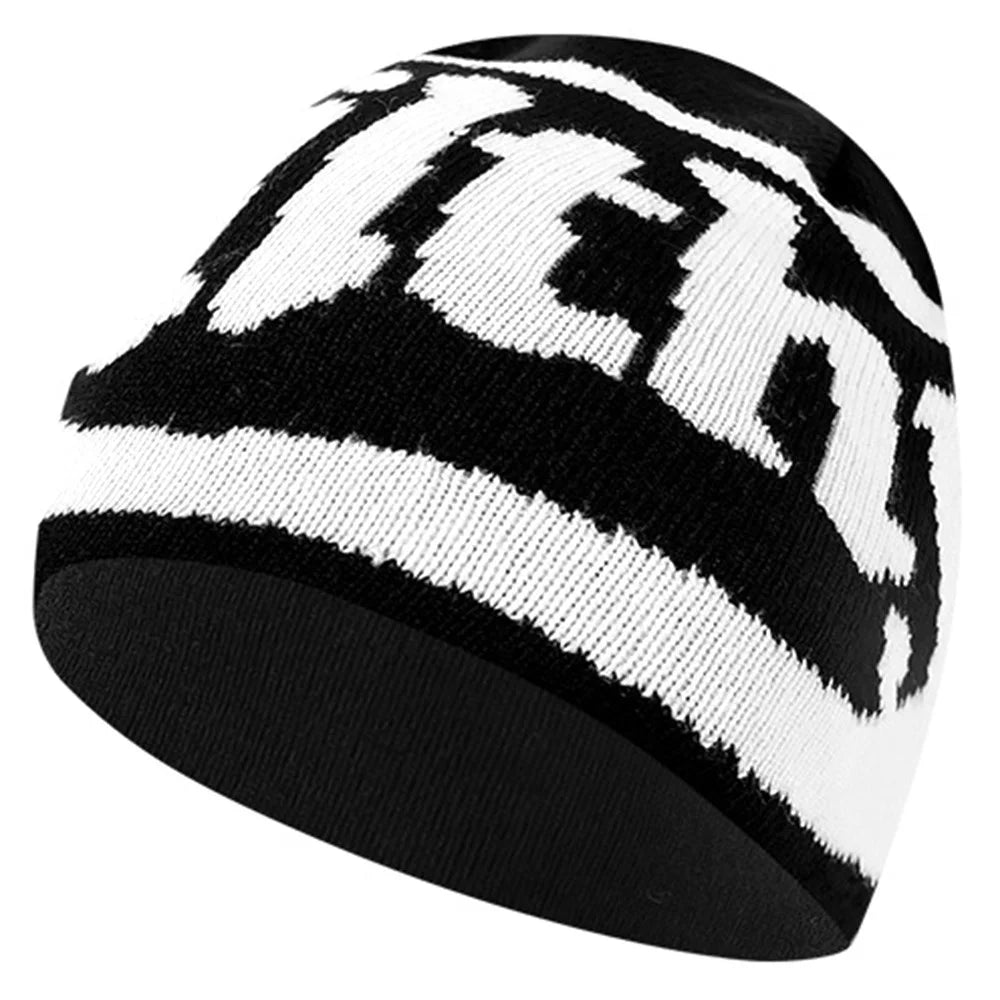 Letters Design Winter Outdoor Sports Beanie Hat Windproof Knit Cap for Men Women - FILT-01 - 1