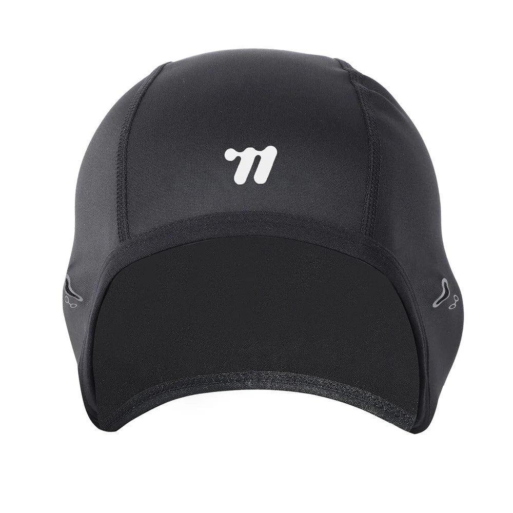 WEST BIKING Winter Fleece Cycling Caps Outdoor Sports Hat Windproof Thermal Headwear [Men] - Black - 1