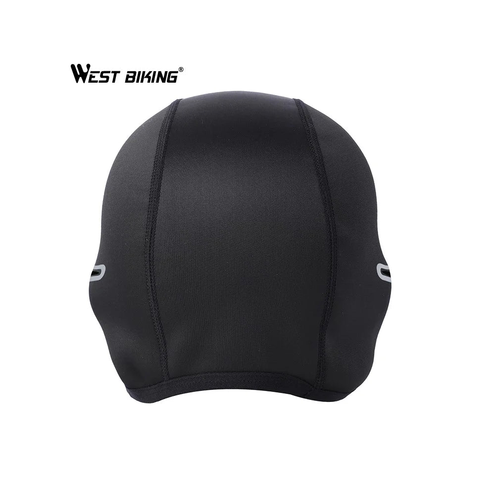 WEST BIKING Winter Fleece Cycling Caps Outdoor Sports Hat Windproof Thermal Headwear [Men] - Black - 3