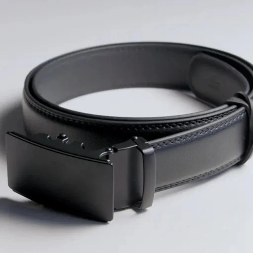 125cm Men Split Leather Belt Business Casual Pants Waist Belt with Alloy Buckle - 2