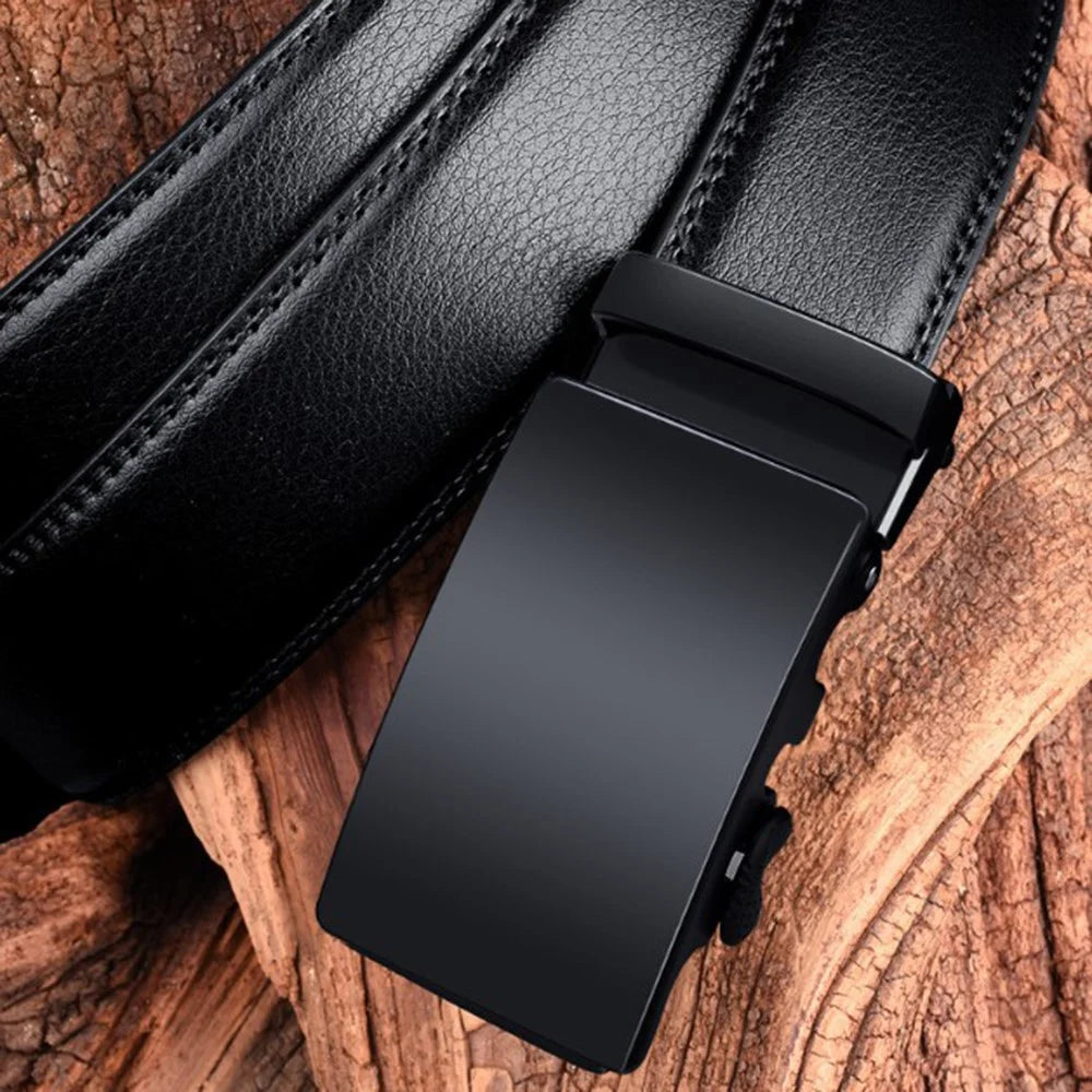 125cm Men Split Leather Belt Business Casual Pants Waist Belt with Alloy Buckle - 3