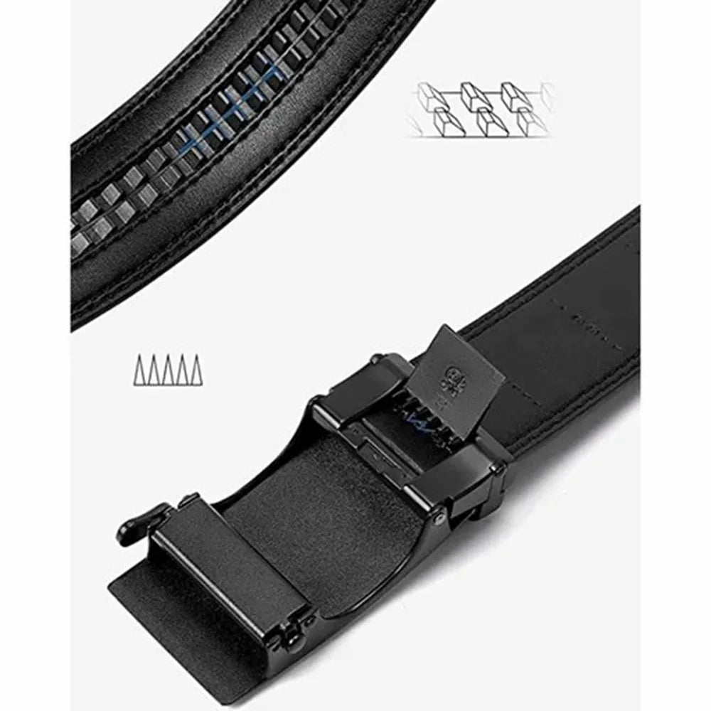 125cm Men Split Leather Belt Business Casual Pants Waist Belt with Alloy Buckle - 6