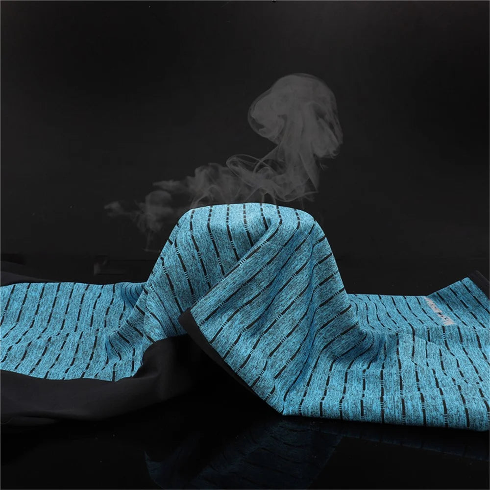 WEST BIKING Unisex Ice Silk Neck Scarf Sunscreen Hiking Earloop Face Mask Tube Head Scarve - Blue - 5