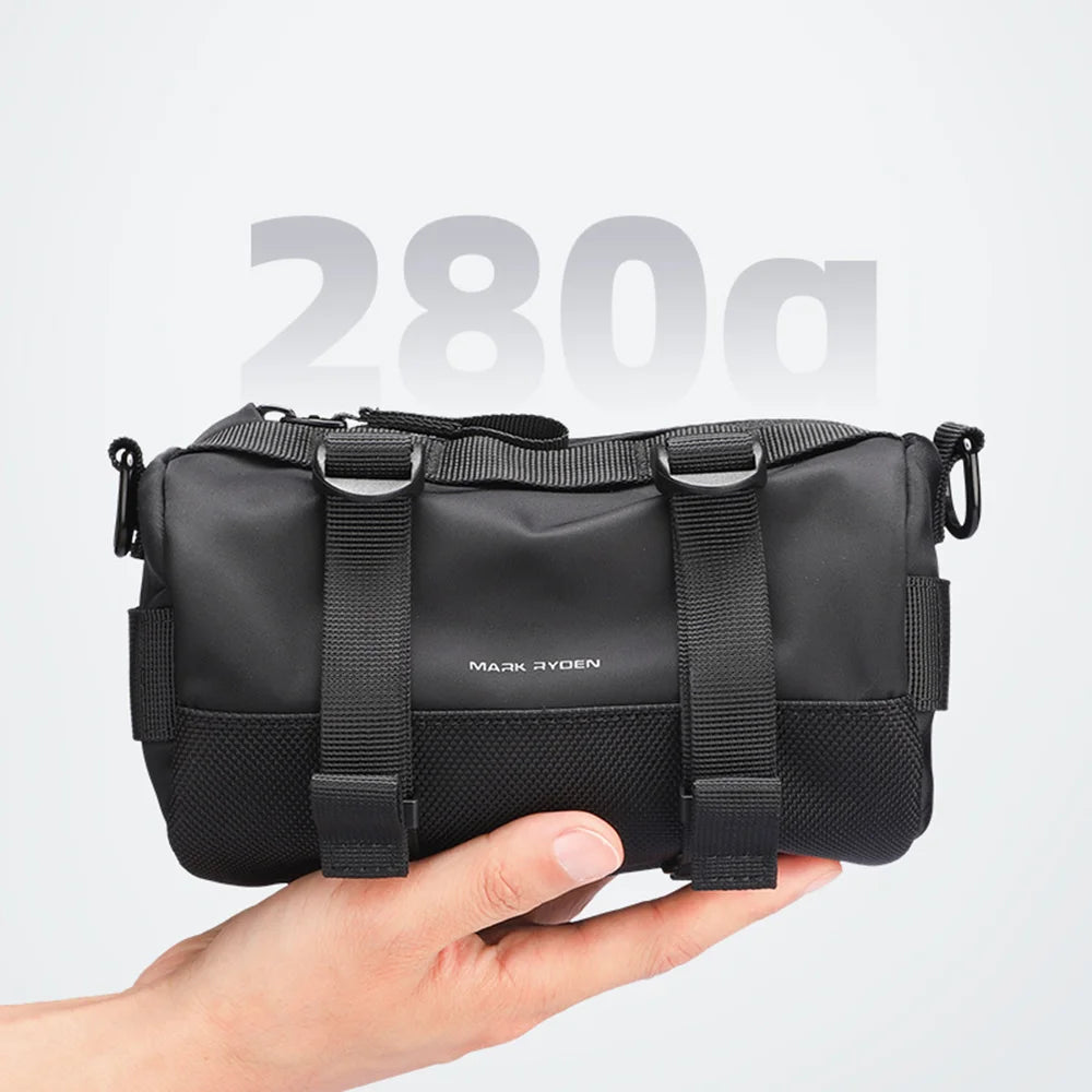 MARK RYDEN MR228 Men Shoulder Bag Oxford Fabric Waterproof Durable Commute Casual Crossbody Daypack - Black - 3