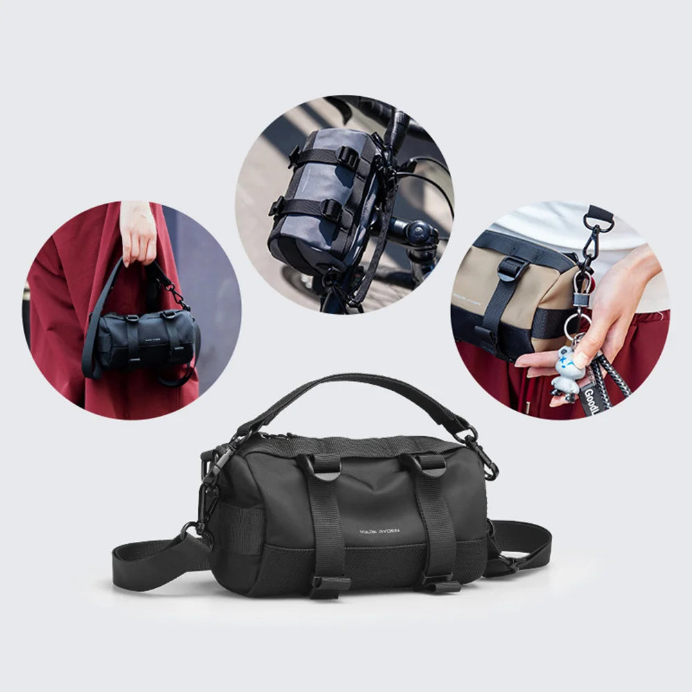 MARK RYDEN MR228 Men Shoulder Bag Oxford Fabric Waterproof Durable Commute Casual Crossbody Daypack - Black - 4