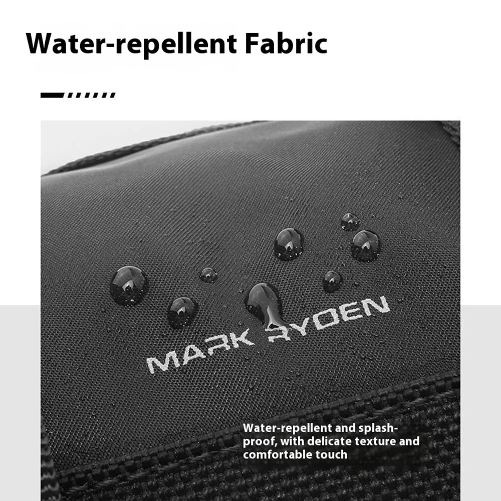 MARK RYDEN MR228 Men Shoulder Bag Oxford Fabric Waterproof Durable Commute Casual Crossbody Daypack - Black - 6