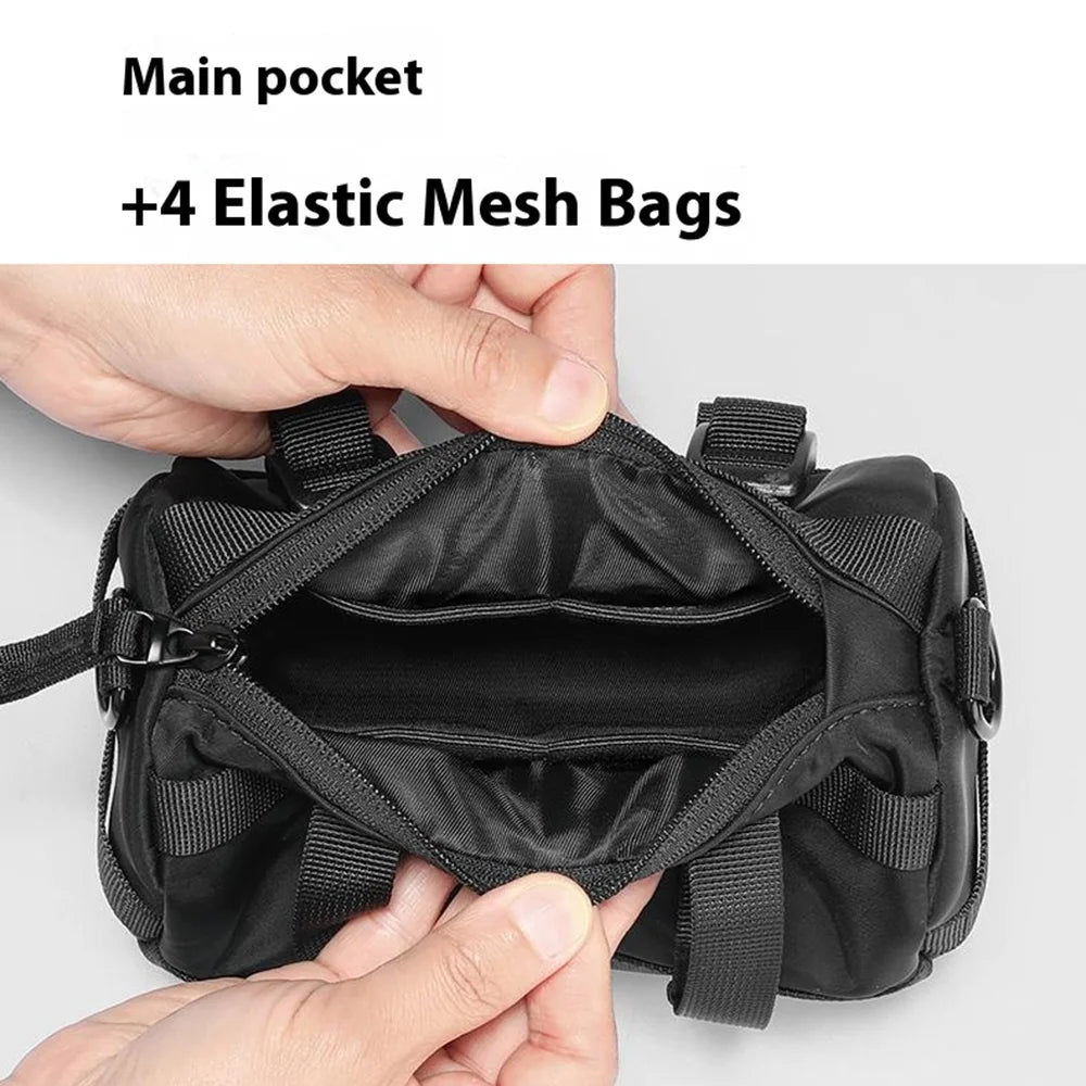 MARK RYDEN MR228 Men Shoulder Bag Oxford Fabric Waterproof Durable Commute Casual Crossbody Daypack - Black - 7