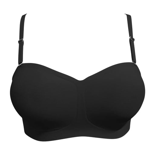 ZERILUNA Sexy Women Wireless Bra Push Up Underwear Solid Color Invisible Seamless Brassiere - Black S - 1