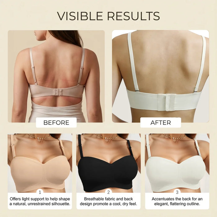 ZERILUNA Sexy Women Wireless Bra Push Up Underwear Solid Color Invisible Seamless Brassiere - Black S - 4