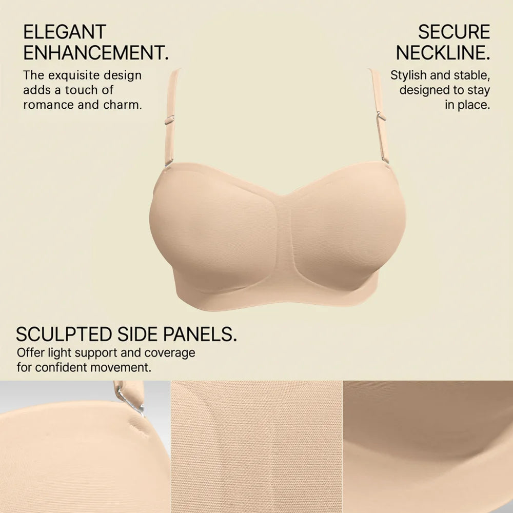 ZERILUNA Sexy Women Wireless Bra Push Up Underwear Solid Color Invisible Seamless Brassiere - Black S - 5