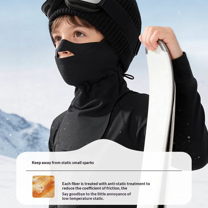 DRTJ03 Kids Ski Face Mask Winter Outdoor Windproof Balaclava with Head Strap for Boys Girls - White - 6