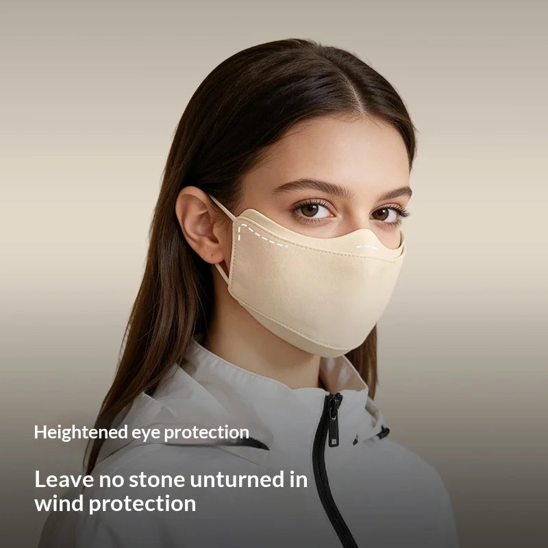 DKZ45 Outdoor Cycling Windproof 3D Design Face Cover for Men Women Winter Thermal Face Mask - Beige - 2