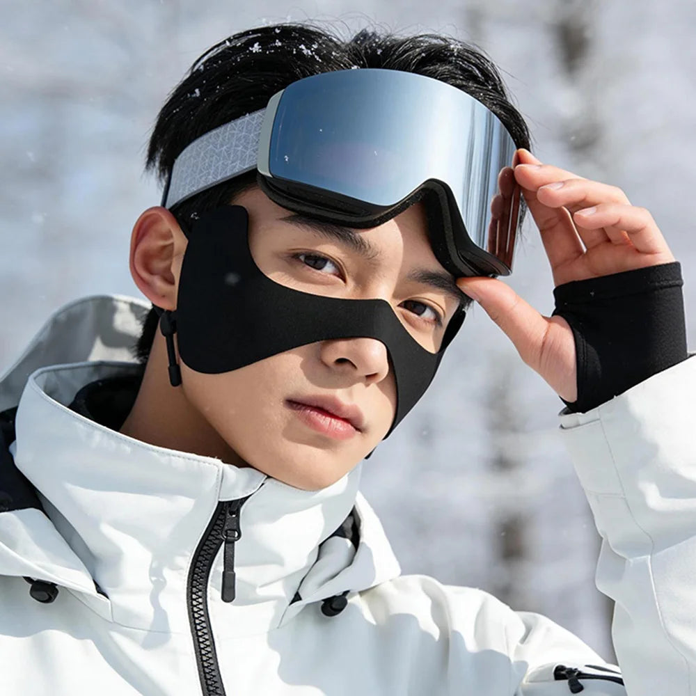 DTJ61 Butterfly Shape Ski Face Mask Fleece Lined Outdoor Windproof Cycling Mask for Men Women - Black - 2