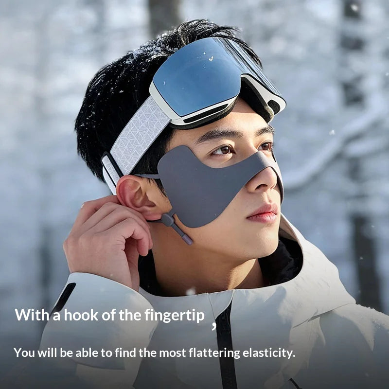 DTJ61 Butterfly Shape Ski Face Mask Fleece Lined Outdoor Windproof Cycling Mask for Men Women - Black - 3