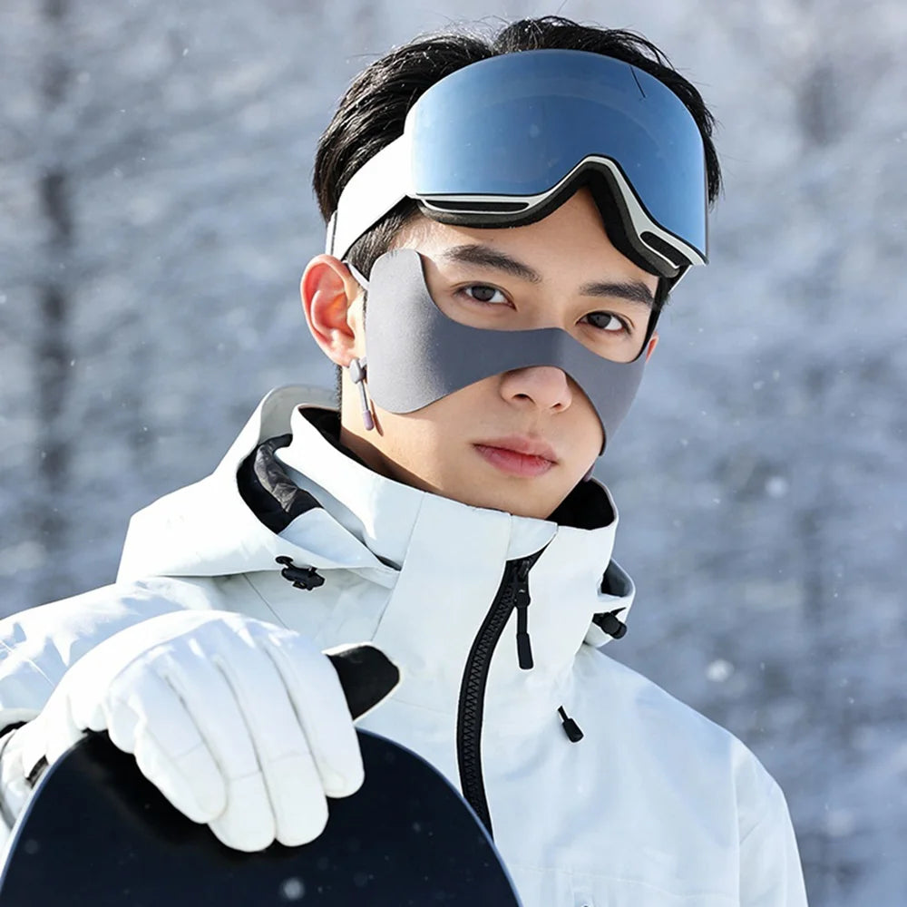 DTJ61 Butterfly Shape Ski Face Mask Fleece Lined Outdoor Windproof Cycling Mask for Men Women - Black - 4