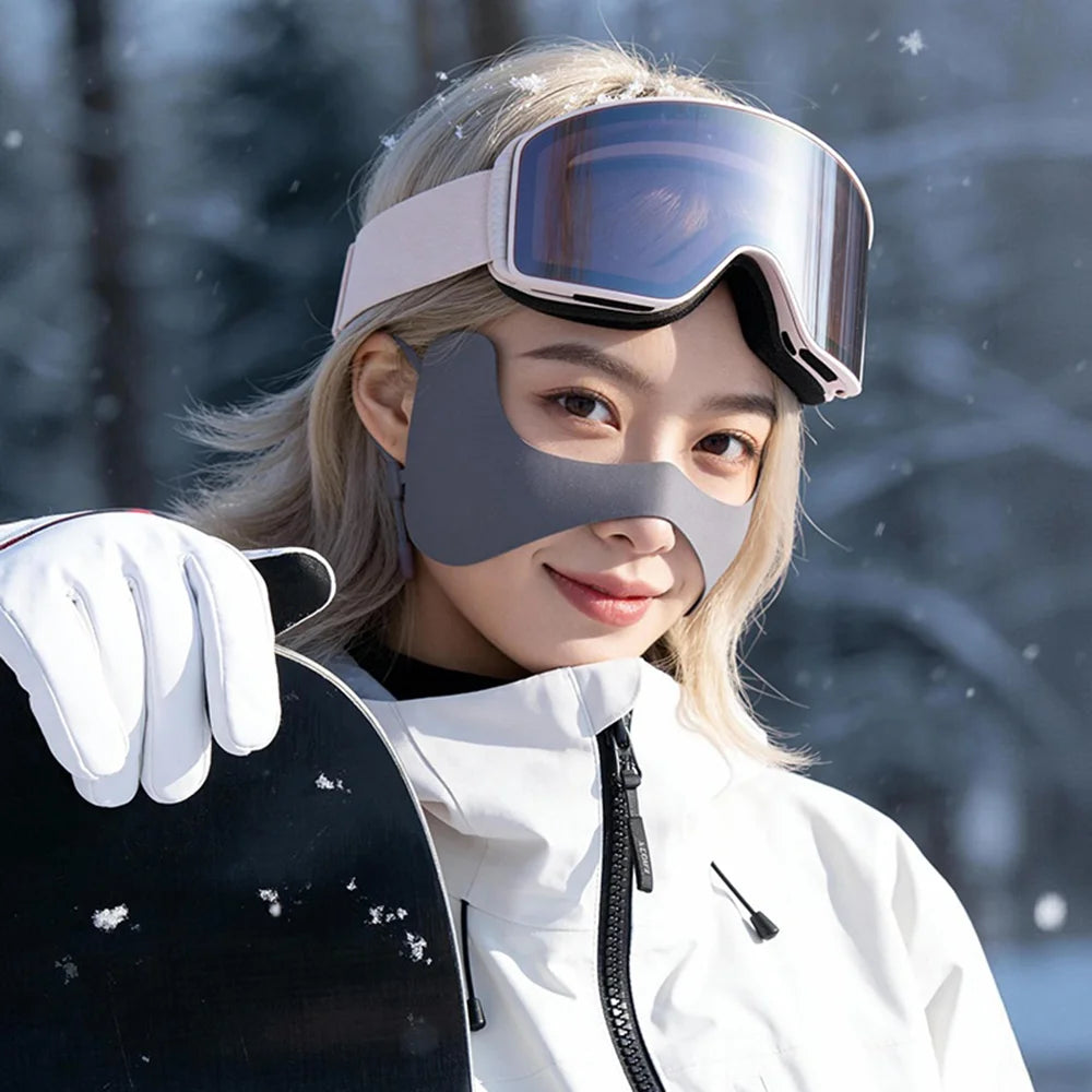 DTJ61 Butterfly Shape Ski Face Mask Fleece Lined Outdoor Windproof Cycling Mask for Men Women - Black - 5
