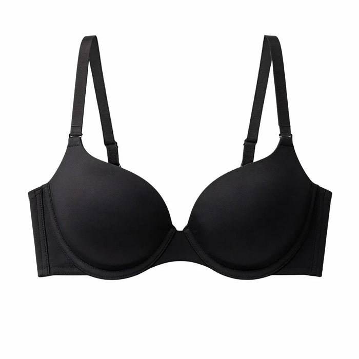 ZERILUNA Women Sexy Push Up Bra 3D Lift Support Moisture Wicking Seamless Wireless Brassiere - Black 85D - 1