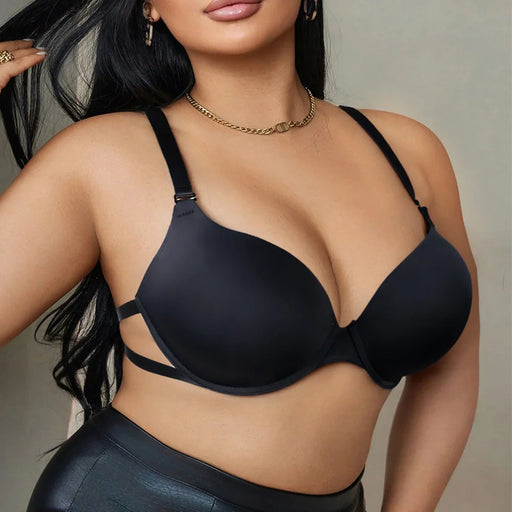 ZERILUNA Women Sexy Push Up Bra 3D Lift Support Moisture Wicking Seamless Wireless Brassiere - Black 85D - 2