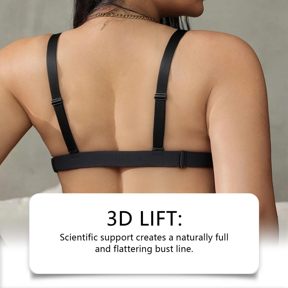 ZERILUNA Women Sexy Push Up Bra 3D Lift Support Moisture Wicking Seamless Wireless Brassiere - Black 85D - 3