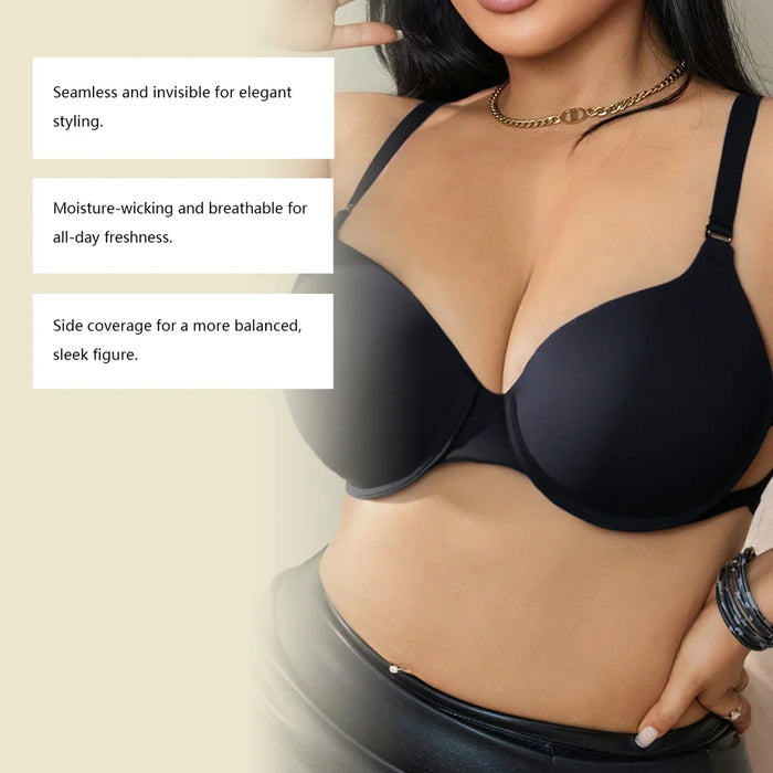 ZERILUNA Women Sexy Push Up Bra 3D Lift Support Moisture Wicking Seamless Wireless Brassiere - Black 85D - 6