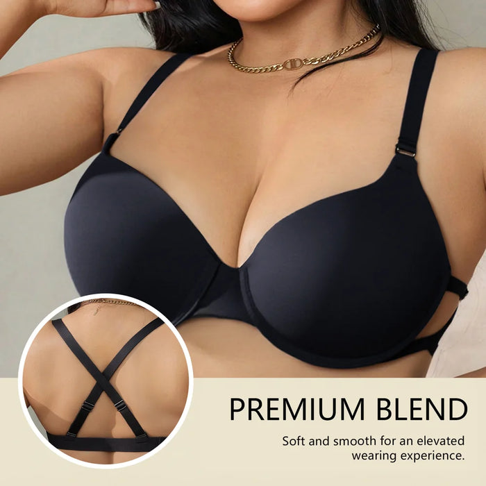 ZERILUNA Women Sexy Push Up Bra 3D Lift Support Moisture Wicking Seamless Wireless Brassiere - Black 85D - 7