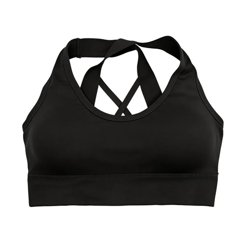 ZERILUNA Women Breathable Cross Back Sports Bra Quick Dry Workout Bra for Running Yoga Fitness - Black S - 1